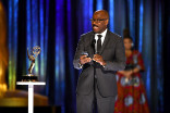 Courtney B. Vance accepts an award at the 2021 Creative Arts Emmys.