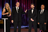 Abbigail Keller, Hal Hickle, Enrico Damm, and Joseph Kasparian accept an award at the 2021 Creative Arts Emmys.