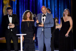 Ben Winston, Sheila Rogers, Eric Pankowski, David Young and team accept an award at the 2021 Creative Arts Emmys.