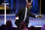 J.B. Smoove accepts an award at the 2021 Creative Arts Emmys.