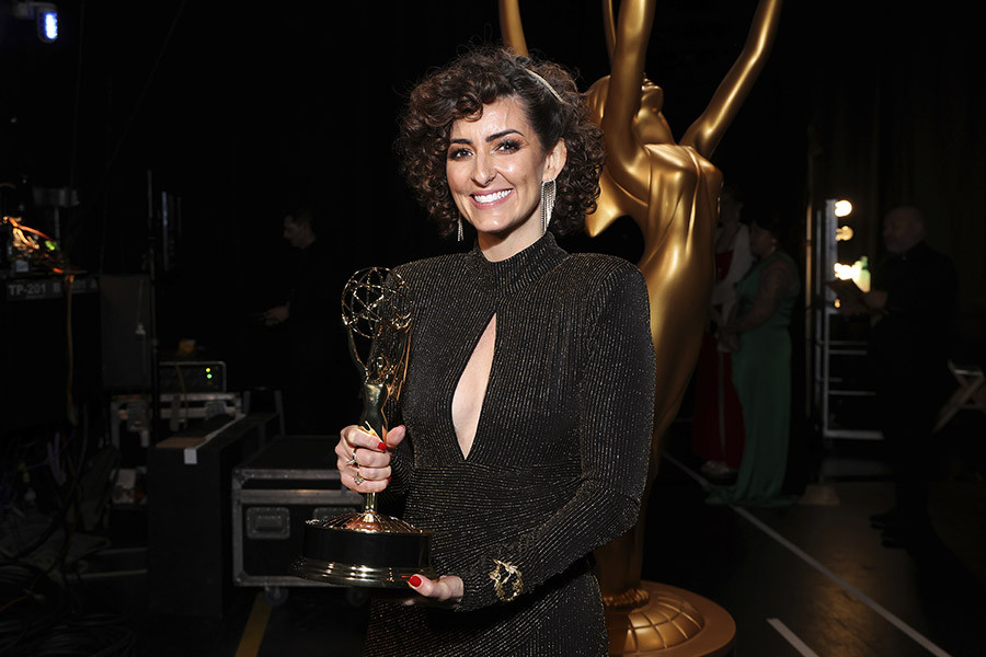 Natalie Kingston of Black Bird backstage at the 75th Creative Arts Emmy Awards 