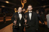Justin Helle and William Kellerman from the sound editing team of The Last Of Us at the 75th Creative Arts Emmy Awards Governors Gala 