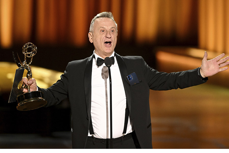 Italo Di Pinto accepts the award for Outstanding Contemporary Hairstyling for The White Lotus at the 75th Creative Arts Emmy Awards