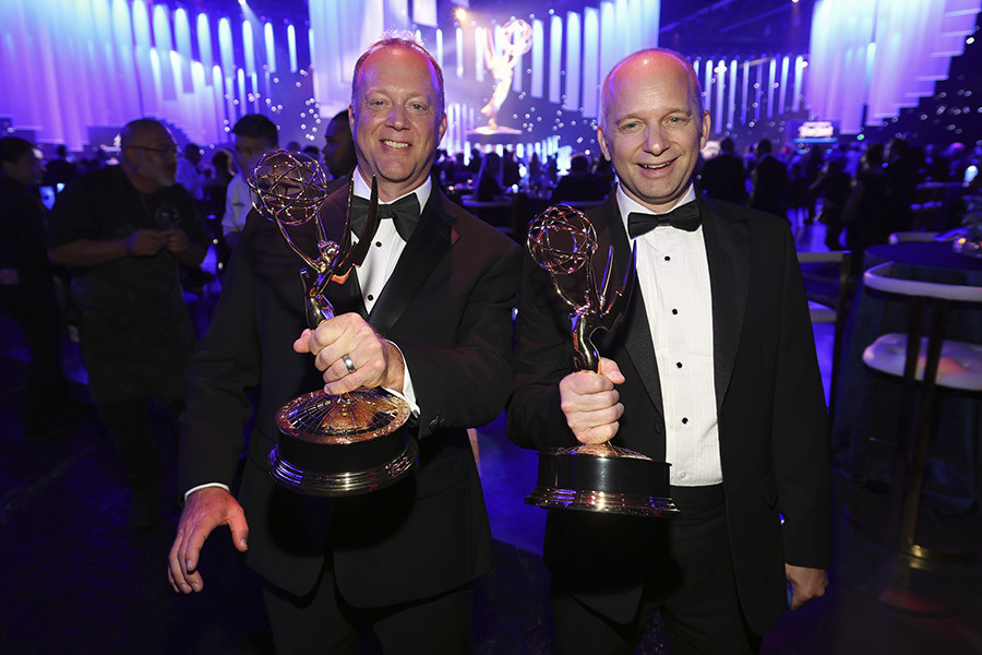 Jeff Lingle and Jason Lingle, winners of the award for Outstanding Sound Editing for a comedy or drama series (half-hour) and animation The Bear at the 76th Creative Arts Emmy Awards Governors Gala