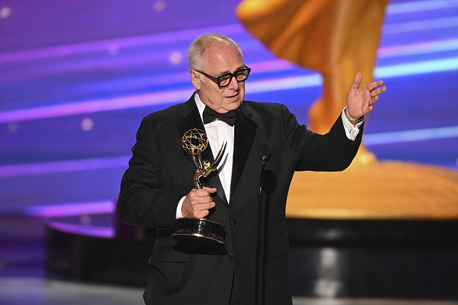 Michael Minkler accepts the Outstanding Sound Mixing for a Limited or Anthology Series or Movie award for Masters of the Air at the 76th Creative Arts Emmy Awards 