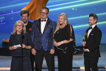 Helen Jarvis and the production design team from Shōgun accept the award for Outstanding Production Design for a Narrative Period or Fantasy Program at the 76th Creative Arts Emmy Awards 