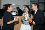 Claudia Forestieri and Fernanda and Julio Vaqueiro at the 67th Los Angeles Area Emmy Awards cocktail party July 25, 2015, at the Skirball Cultural Center in Los Angeles, California.