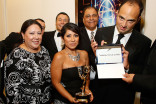 The team from KMEX celebrates at the 66th Los Angeles Area Emmy Awards.
