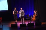 Singer Raya Yarbrough and composer Bear McCreary perform at the Outlander: From Scotland to Paris event, April 5, 2016, at the NYU Skirball Center for the Performing Arts in New York City.