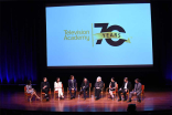 The panel at the Outlander: From Scotland to Paris event, April 5, 2016, at the NYU Skirball Center for the Performing Arts in New York City. 