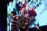 Singer Raya Yarbrough and composer Bear McCreary perform at the Outlander: From Scotland to Paris event, April 5, 2016, at the NYU Skirball Center for the Performing Arts in New York City. 