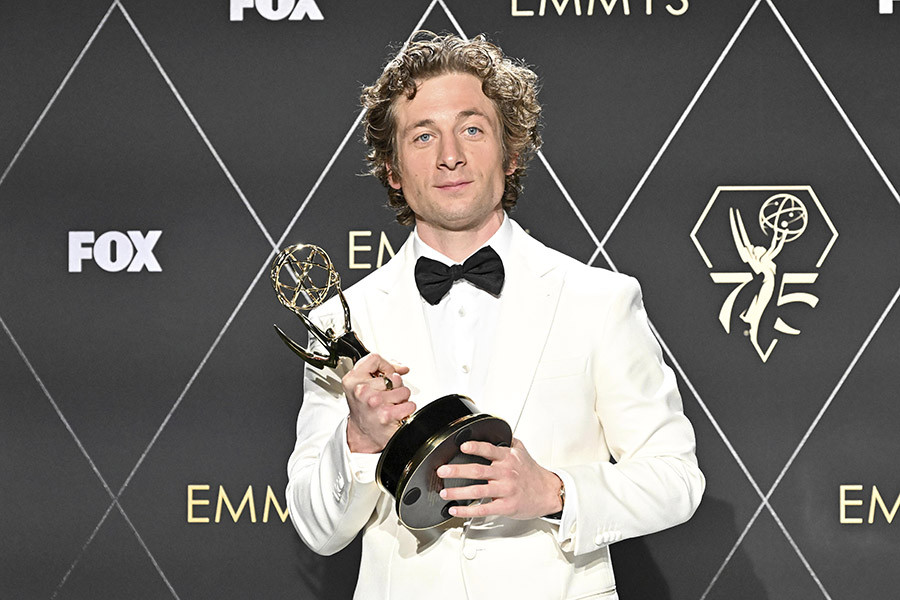 Jeremy Allen White from The Bear backstage at the 75th Emmy Awards