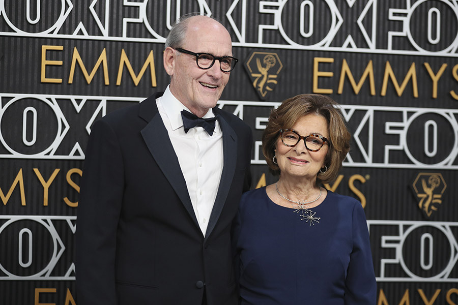 Richard Jenkins from Dahmer - Monster: The Jeffrey Dahmer Story and Sharon R. Friedrick on the red carpet at the 75th Emmy Awards 