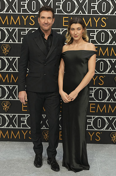 Dylan McDermott from The Practice and Colette McDermott on the red carpet at the 75th Emmy Awards 
