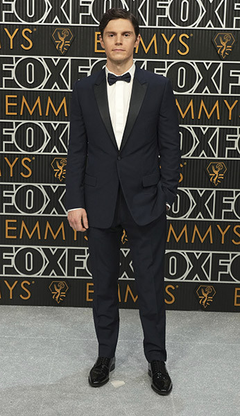 Evan Peters from Dahmer - Monster: The Jeffrey Dahmer Story on the red carpet at the 75th Emmy Awards 