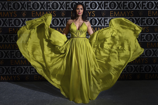 Padma Lakshmi from Top Chef on the red carpet at the 75th Emmy Awards 