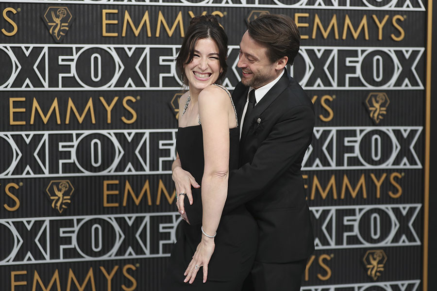 Jazz Charton and Kieran Culkin on the red carpet at the 75th Emmy Awards