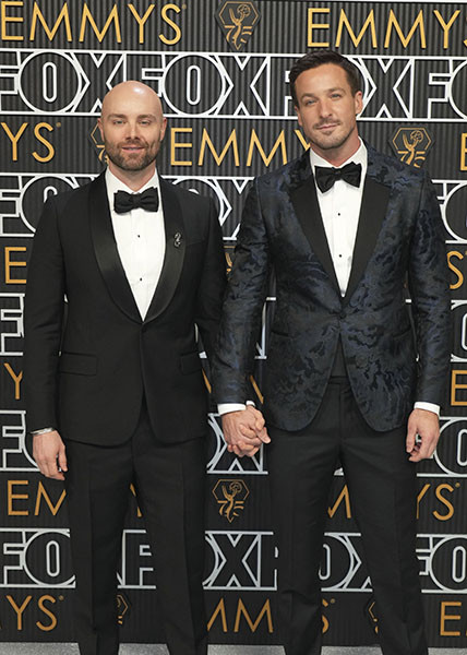 Cecil O'Connor from The Last Of Us and Jeff O'Connor on the red carpet at the 75th Emmy Awards