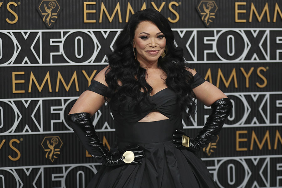 Tisha Campbell from Martin on the red carpet at the 75th Emmy Awards