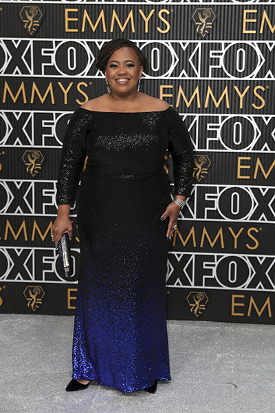 Chandra Wilson of Grey&#039;s Anatomy on the red carpet at the 75th Emmy Awards