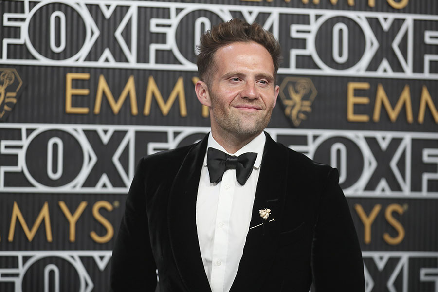 Drew Comins from Yellowjackets on the red carpet portrait at the 75th Emmy Awards