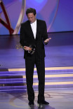 Ebon Moss-Bachrach of The Bear accepts the award for Outstanding Supporting Actor in a Comedy Series at the 76th Emmy Awards 