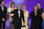 John Oliver and team from Last Week Tonight with John Oliver accept the award for Outstanding Scripted Variety Series at the 76th Emmy Awards