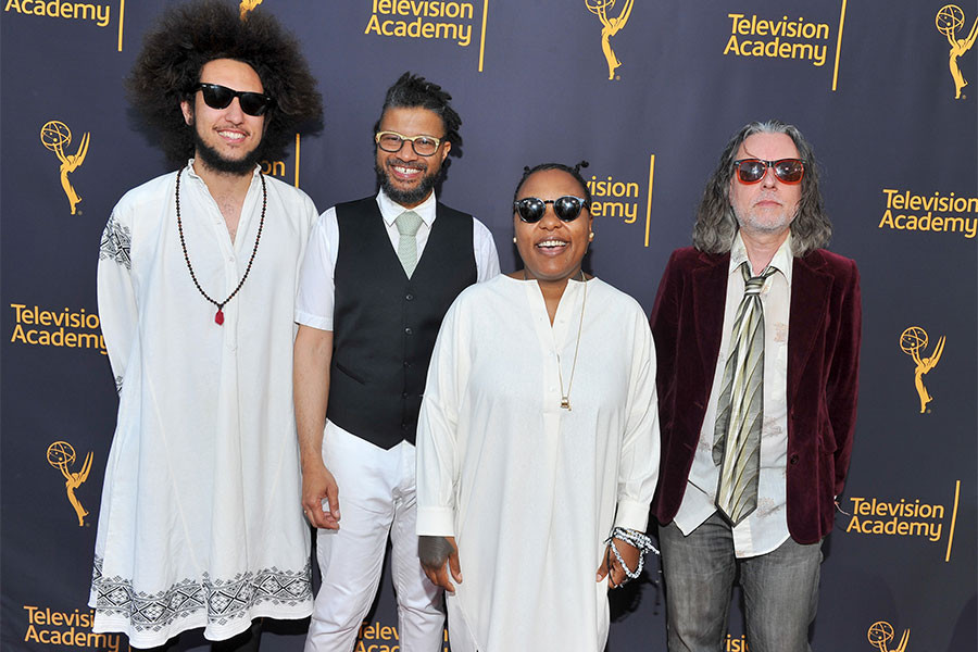 Abraham Rounds, Chris Bruce, Meshell Ndegeocello, and Jabin Bruni at WORDS + MUSIC, presented Thursday, June 29, 2017 at the Television Academy's Wolf Theatre at the Saban Media Center in North Hollywood, California.