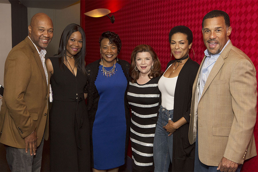 Palmer Williams, Jr., Angela Robinson, Dr. Bernice A. King, Renee Lawless, April Parker Jones, and Peter Parros at the Television Academy&#039;s first member event in Atlanta, &quot;A Conversation with Tyler Perry,&quot; at the Woodruff Arts Center on Thursday, May 4, 2