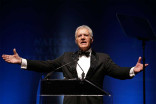 Host Alex Trebek at the 66th Engineering Emmy awards In Las Vegas, Nevada.