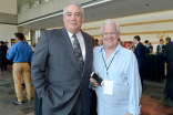 Andy Sale of Ernst and Young and Spike Jones, Jr. enjoy cocktail hour at the 36th College Television Awards at the Skirball Cultural Center in Los Angeles, April 23, 2015.