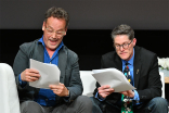Dee Bradley Baxter and Bob Bergen perform at &quot;But the Characters Live On!&quot; in the Wolf Theatre at the Saban Media Center in North Hollywood, California, March 2, 2017. 