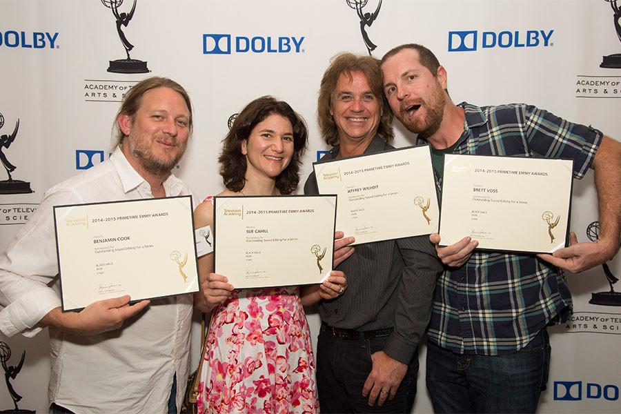 Benjamin Cook, Sue Cahill,, Jeffrey Wilhoit, and Brett Voss at the Sound and Sound Editors nominee reception September 10, 2015 in Los Angeles, California.