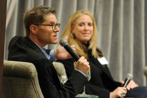 Bob Bergen and Lisa Marber-Rich at The Business of Voiceover in New York City.