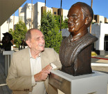 Newhart meets Newhart at The Rise of the Cerebral Comedy: A Conversation with Bob Newhart, presented Tuesday, Aug. 8, 2017, at the Television Academy&#039;s Wolf Theater at the Saban Media Center in North Hollywood, California. 