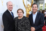 (L-R) Bob Cook, Television Academy Foundation board chairman, Norma Provencio Pichardo, Executive Director of the Television Academy Foundation, and Bruce Rosenblum, chairman and CEO of the Television Academy enjoy cocktail hour at the 36th College Televi