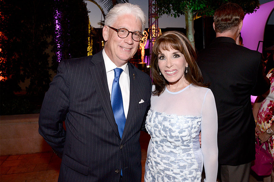 Bob Mauro and Kate Linder at the Daytime Peer Group celebration August 26, 2015, at the Montage in Beverly Hills, California.