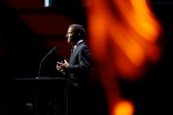 Television Academy chairman and CEO addresses the audience at the 67th Los Angeles Area Emmy Awards July 25, 2015, at the Skirball Cultural Center in Los Angeles, California.
