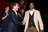 Television Academy chairman and CEO Bruce Rosenblum and Reg E. Cathey at the Performers Nominee Reception September 19, 2015, at the Pacific Design Center in Los Angeles, California.