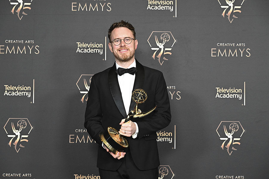 Christian Sprenger from Atlanta backstage at the 75th Creative Arts Emmy Awards