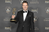 Mark Jensen of Welcome To Wrexham backstage at the 75th Creative Arts Emmy Awards