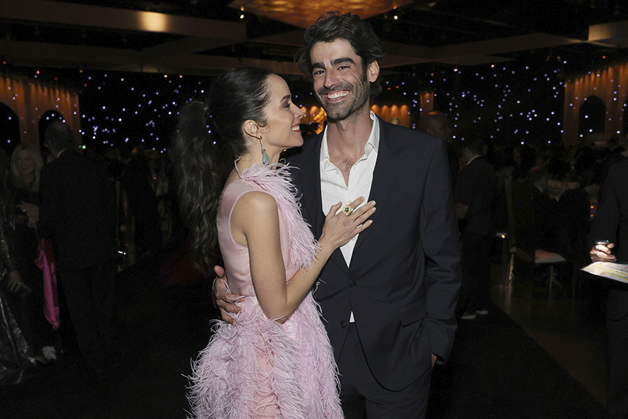 Abigail Spencer of Suits and Oscar Valls at the 75th Creative Arts Emmy Awards Governors Gala