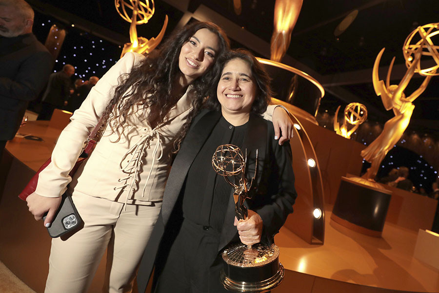 Maya Pacheco-Berger and Adriana Pacheco at the 75th Creative Arts Emmy Awards Governors Gala