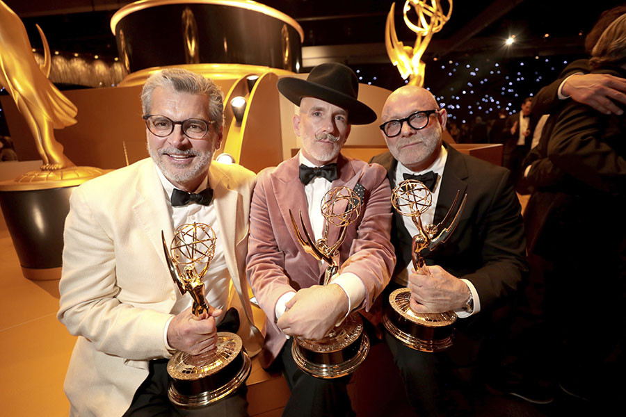 Michael Williams, David Collins, and Rob Eric of Queer Eye at the 75th Creative Arts Emmy Awards Governors Gala
