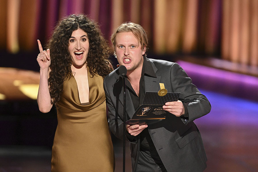 Kate Berlant and John Early present an award for Outstanding Lighting Design/Lighting Direction for a Variety Special at the 75th Creative Arts Emmy Awards