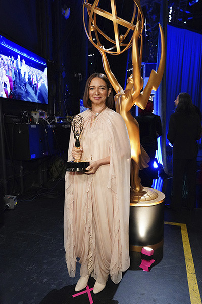 Maya Rudolph poses with her award for Outstanding Voice-Over Performance for Big Mouth backstage at the 76th Creative Arts Emmy Awards