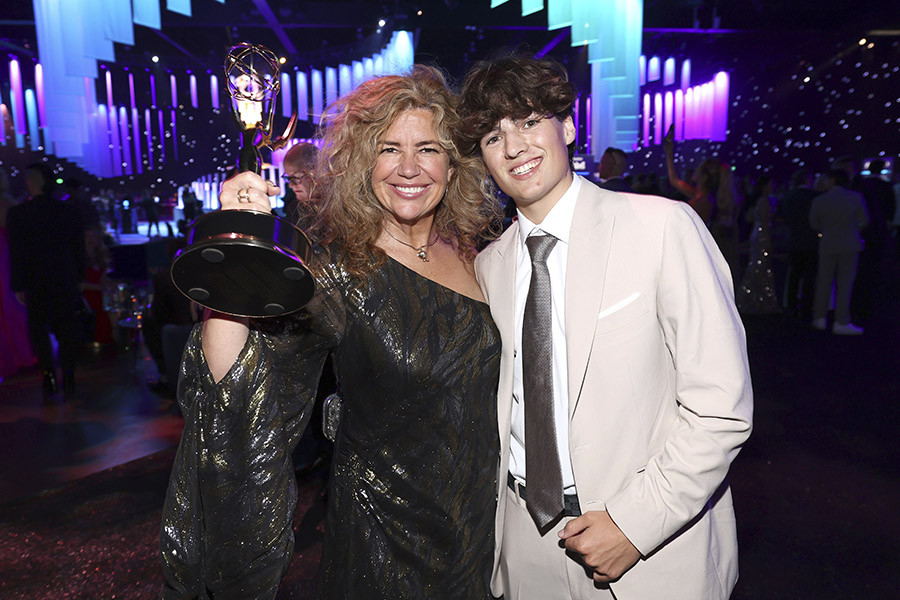 Kenna McCabe, winner of the award for Outstanding Short form Nonfiction or Reality series for Shogun - The Making of Shogun, and Liam Schnorr at the 76th Creative Arts Emmy Awards Governors Gala