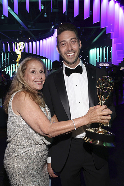 Beliz Kimmel and Andrew Kimmel, winner of the award for Outstanding Structured Reality Program for Shark Tank at the 76th Creative Arts Emmy Awards Governors Gala