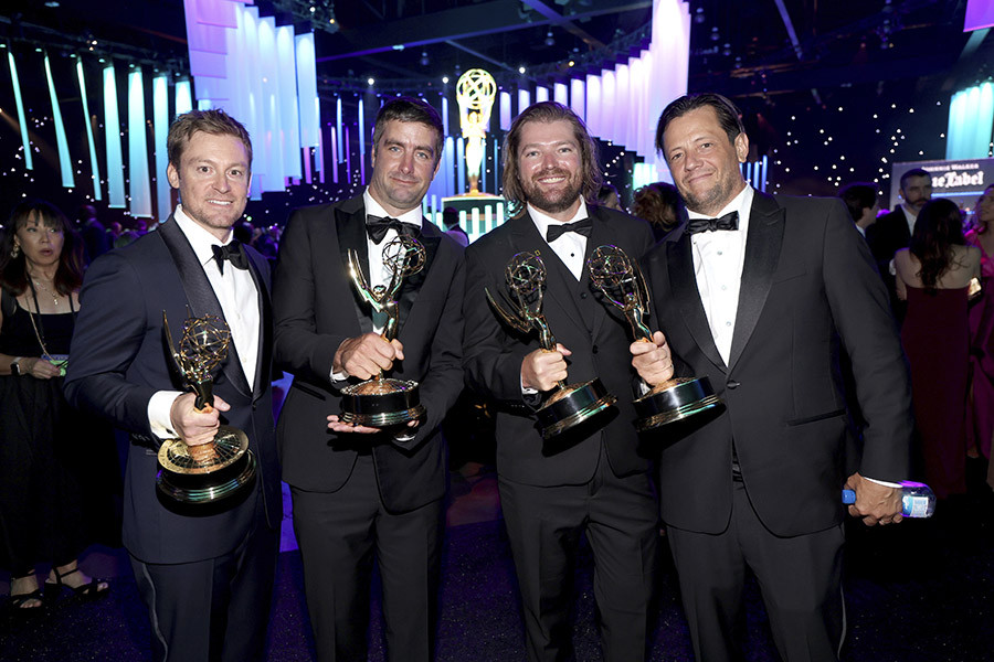 The cinematography team of Life Below Zero, winners of the award for Outstanding Cinematography for a Reality Program, at the 76th Creative Arts Emmy Awards Governors Gala