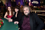 Peter Jackson, Fran Walsh and Katherine Jackson backstage at the Creative Arts Emmy Awards.